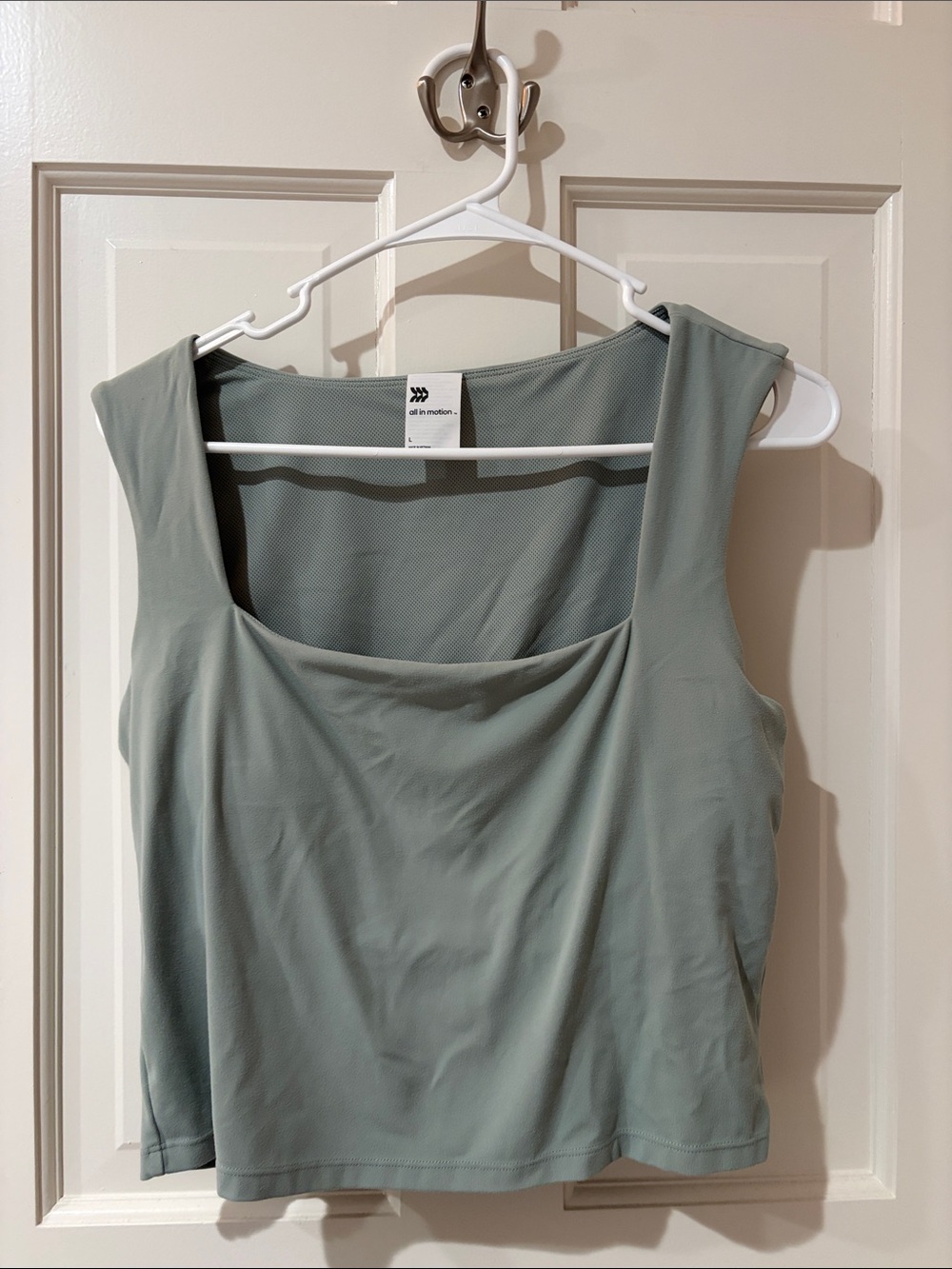 all in motion Sage Green Square-Neck Tank Top